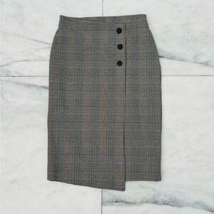 Sanctuary Pencil Skirt Plaid Asymmetric Knee Womens S Office Academia Preppy